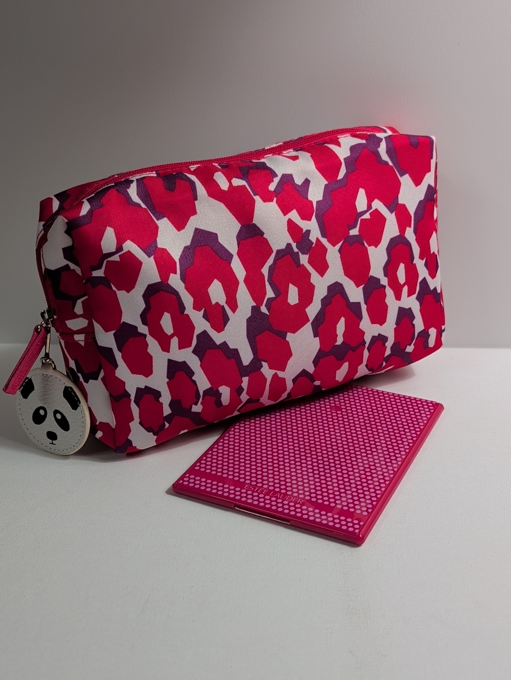 Estée Lauder Pink Cosmetic Bag & Mirror Compact Set